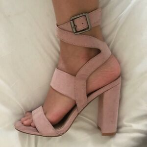 JustFab Pink Strappy Heels
